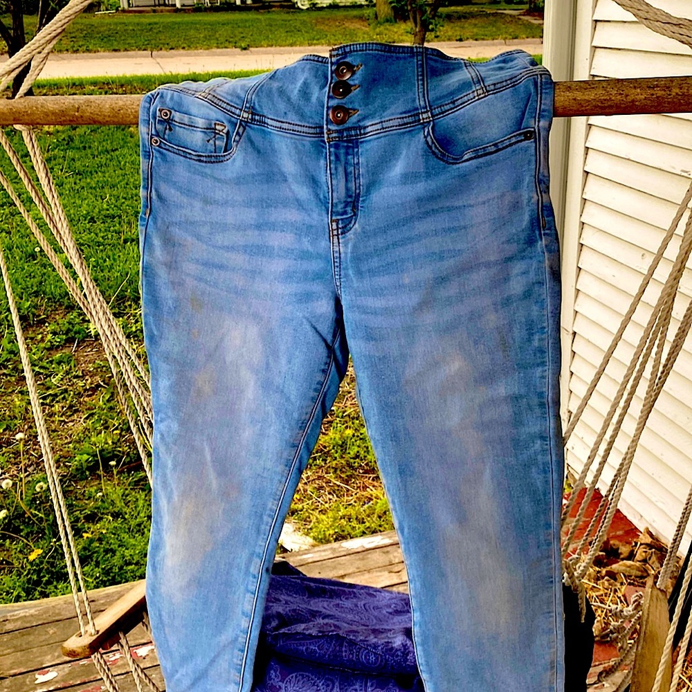 Size 15 high rise blue skinny jeans